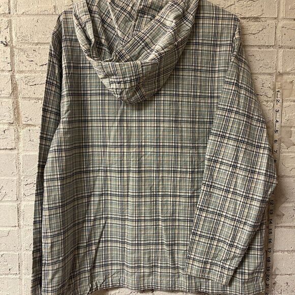 Vintage 90’s  Hooded Striped Partial Zip Pullover Jacket NWT M - Picture 9 of 11